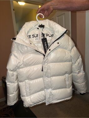 Aritzia The Super Puff White Quilted Puffer Jacket